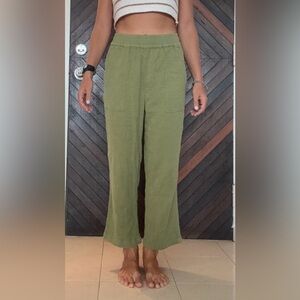 Backcountry Olive Green Wide-Leg Pull-On Pants